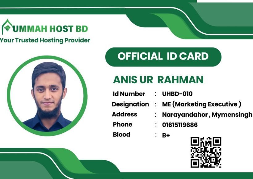 aniscreative work in ummah host bd as a marketing executive.